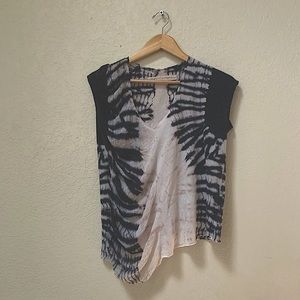 Raquel Allegra Side Shred Tie Dye Top
